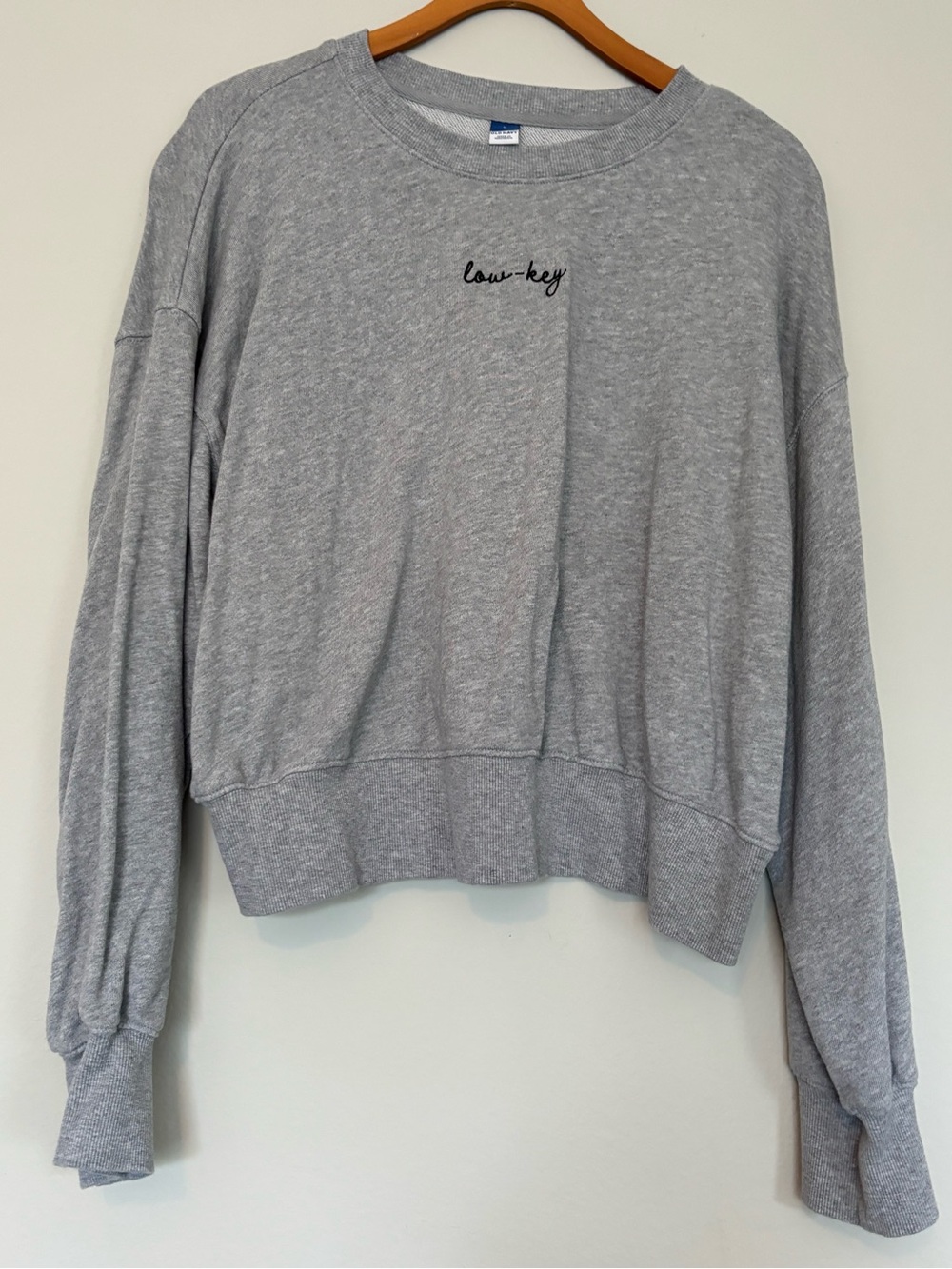 Old Navy Gray 'low-key' Cropped Crewneck